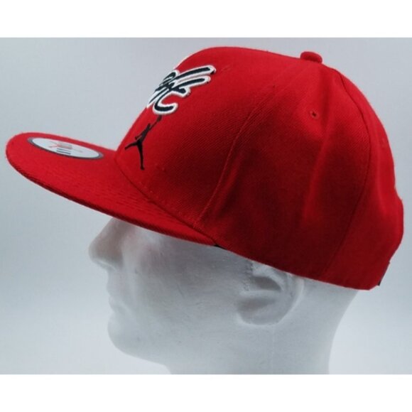 Air Jordan True Jumpman Flight NBA Red 100% Wool Adjustable Snapback Hat Cap - Picture 3 of 14